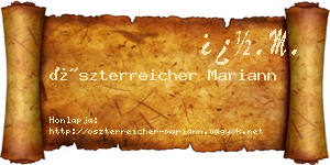 Öszterreicher Mariann névjegykártya